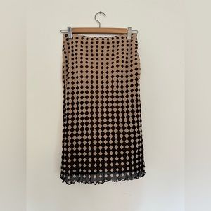 90s/2000s/y2k jersey mesh skirt with hexagon pattern black/beige - size small